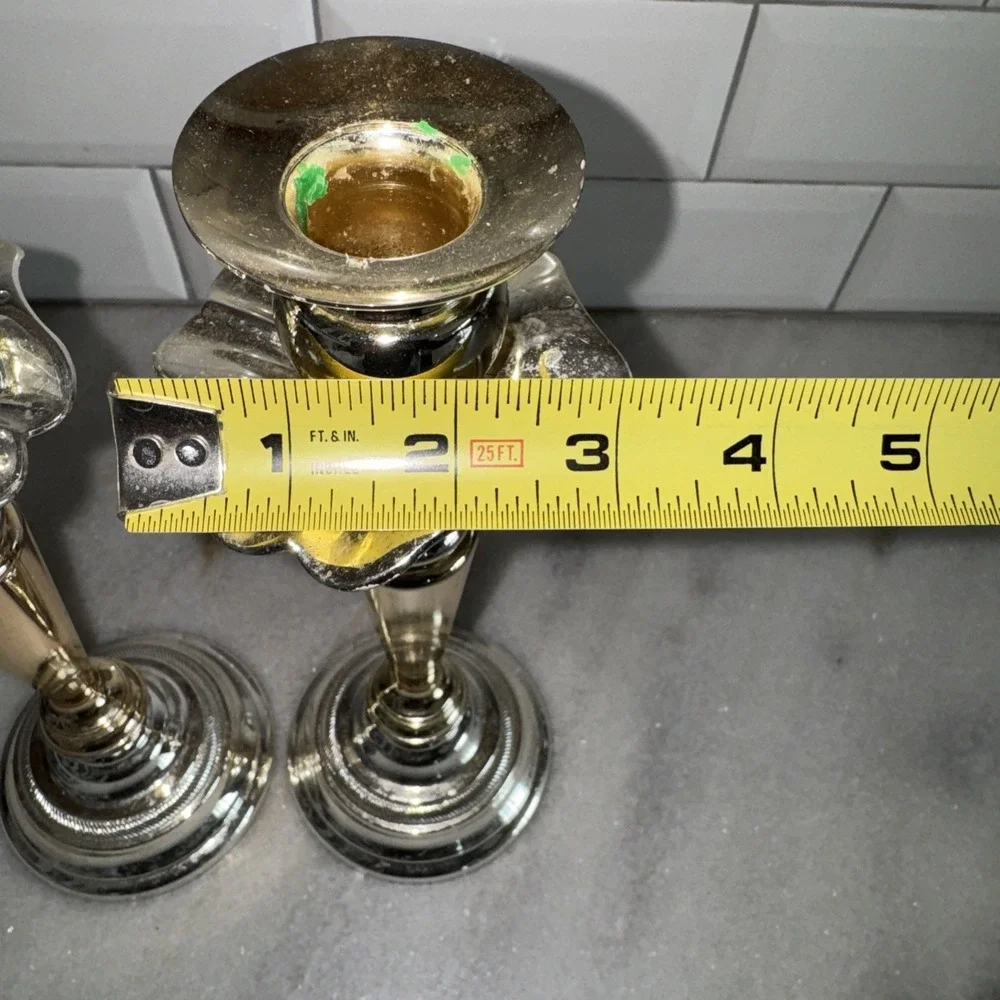 Vintage Pair Of Gorham 11.25 '' Tall Silver Plated‎ Candle Stick HolderES0001